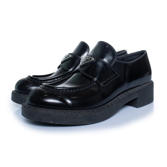 Prada, zwarte leren loafers met hoge glans - Image 1