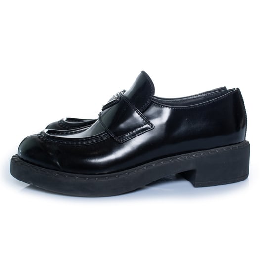 Prada, zwarte leren loafers met hoge glans - Image 2
