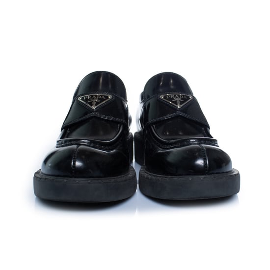 Prada, zwarte leren loafers met hoge glans - Image 3