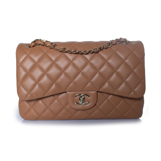 Chanel, Jumbo gewatteerde leren tas in karamel - Image 1