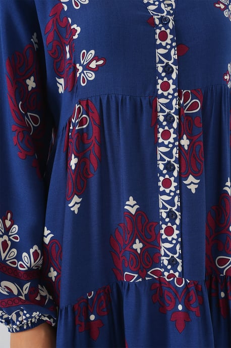 Geprinte V-hals Maxi-jurk - Image 5