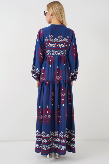 Geprinte V-hals Maxi-jurk - Image 6