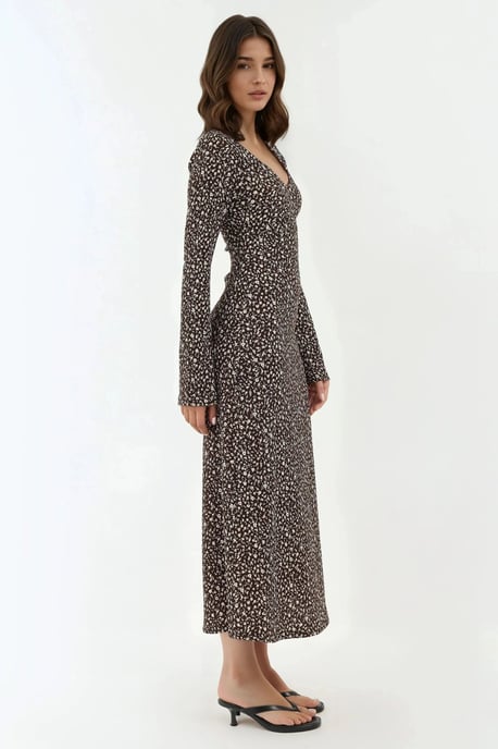 Elegante Bloemenprint V-hals Bodycon Maxidress - Image 4