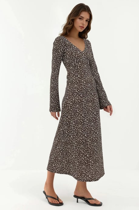 Elegante Bloemenprint V-hals Bodycon Maxidress - Image 6