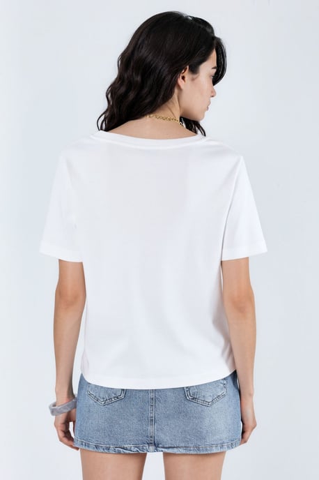 V-hals Effen Regular Fit Katoenen T-shirt - Image 5