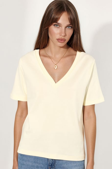 V-hals Effen Regular Fit Katoenen T-Shirt - Image 5