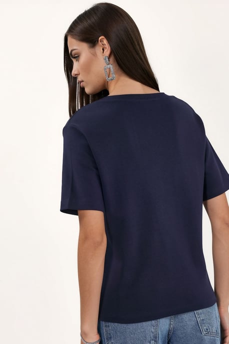 V-hals Effen Regular Fit Katoenen T-Shirt - Image 2
