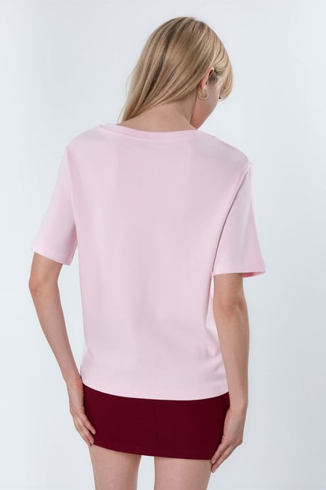 V-hals Effen Regular Fit Katoenen T-shirt - Image 3