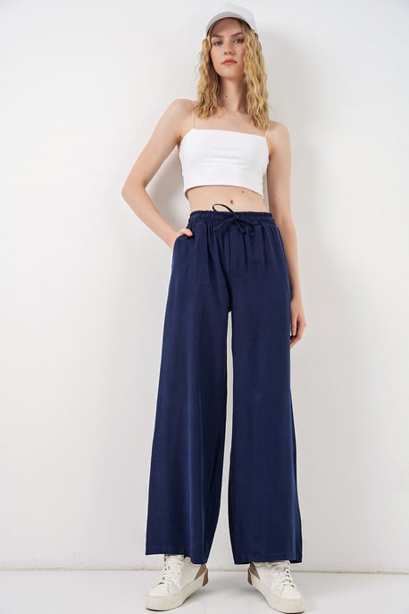 Hoge Taille Wijde Pantalon met Zak - Image 1