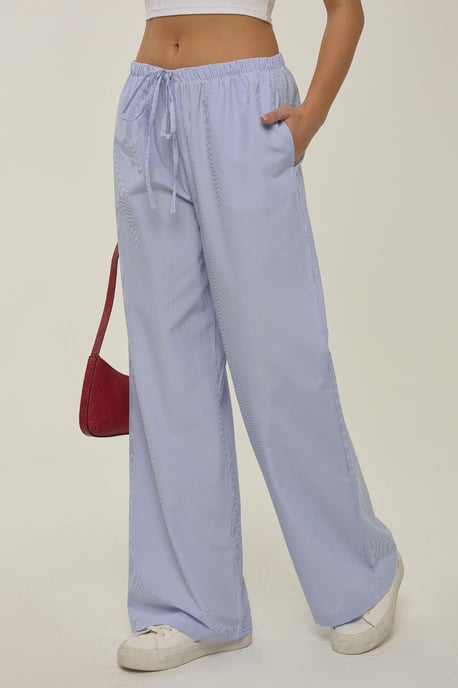 Elastische Taille Gestreepte Katoenen Loungebroek - Image 1