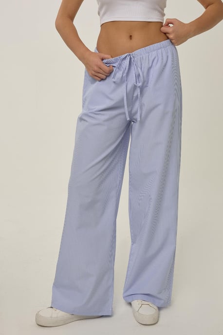 Elastische Taille Gestreepte Katoenen Loungebroek - Image 2