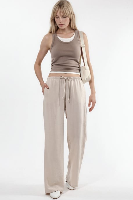 Dames Wijd-Pantalon van Geweven Stof - Image 4