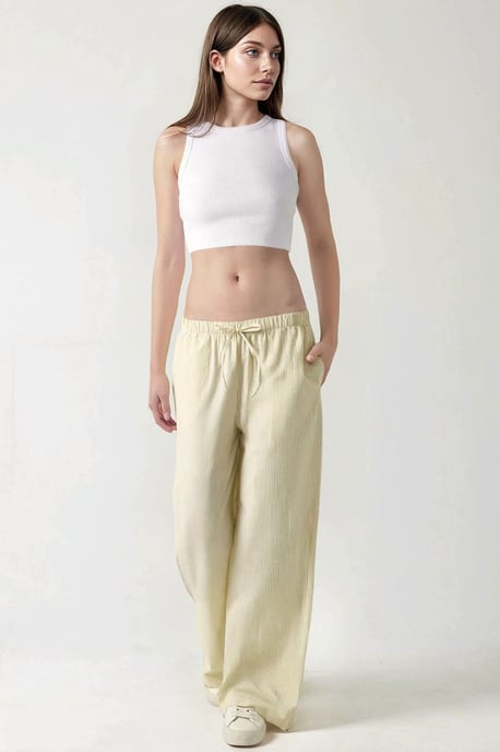 Elastische Taille Gestreepte Katoenen Loungebroek - Image 2