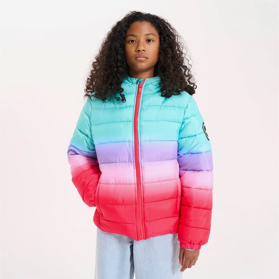 Meisjes Gewatteerde Jas Kinderen Roze Hooded Gequilt Warme Winterjas - Image 3