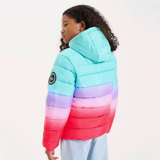 Meisjes Gewatteerde Jas Kinderen Roze Hooded Gequilt Warme Winterjas - Image 4