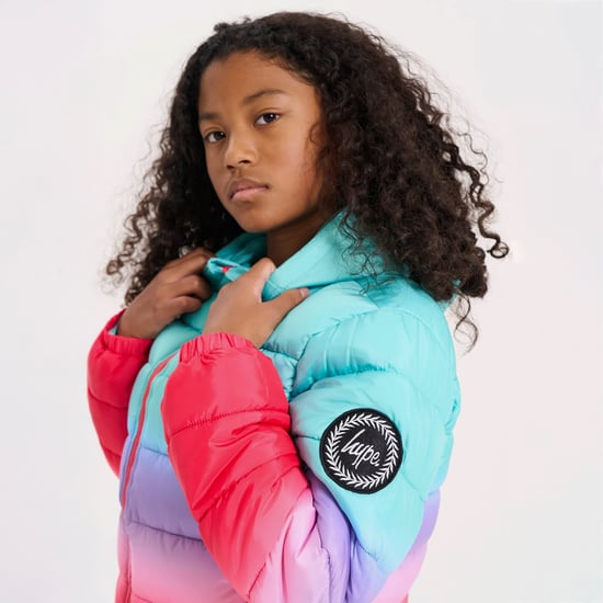 Meisjes Gewatteerde Jas Kinderen Roze Hooded Gequilt Warme Winterjas - Image 5