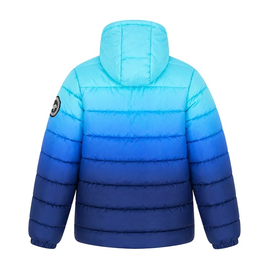 Jongens Gepufferde Jasje Kinderen Blauw Oceaan Vervaagd Met Capuchon Gevoerde Warme Jas - Image 2