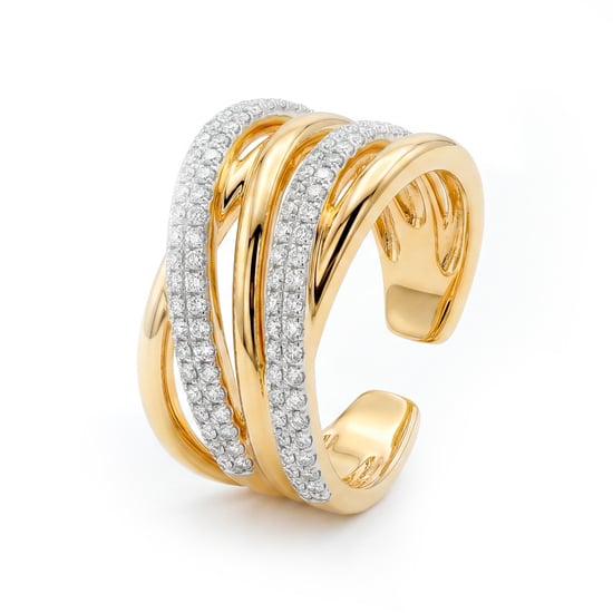 Luxenter Ring in Brilliant Metal en Zirconia Alloy afgewerkt in 18 karaat geel goud - Ximara - Image 1