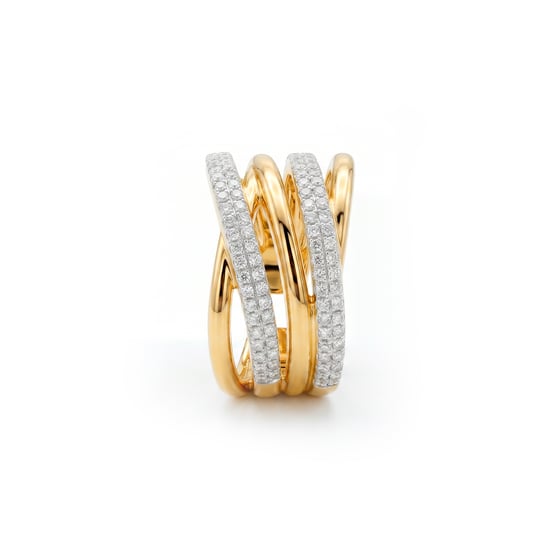 Luxenter Ring in Brilliant Metal en Zirconia Alloy afgewerkt in 18 karaat geel goud - Ximara - Image 3