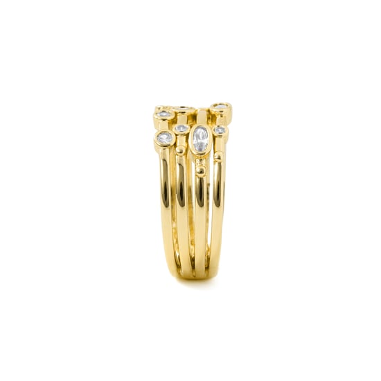 Luxenter Ring in Brilliant Metal en Zirconia Alloy afgewerkt in 18 karaats geel goud - Ulethel - Image 3