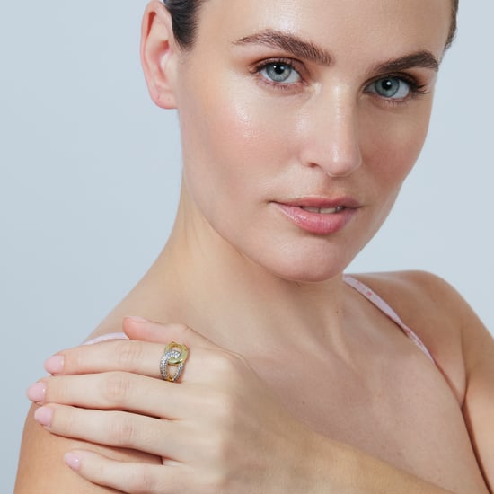 Luxenter Brilliant Metal en Zirconia Alloy Ring afgewerkt in 18 karaat geelgoud - Denan - Image 2