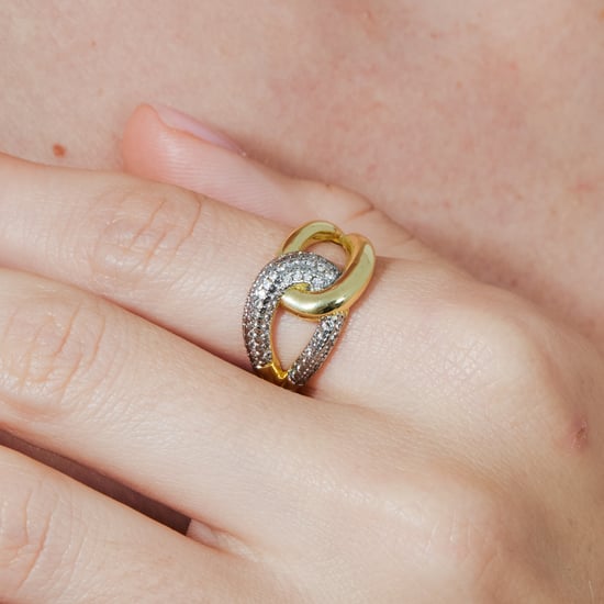 Luxenter Brilliant Metal en Zirconia Alloy Ring afgewerkt in 18 karaat geelgoud - Denan - Image 4