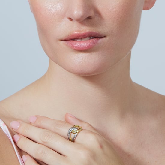 Luxenter Brilliant Metal en Zirconia Alloy Ring afgewerkt in 18 karaat geelgoud - Denan - Image 5