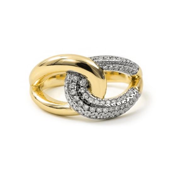 Luxenter Brilliant Metal en Zirconia Alloy Ring afgewerkt in 18 karaat geelgoud - Denan - Image 6