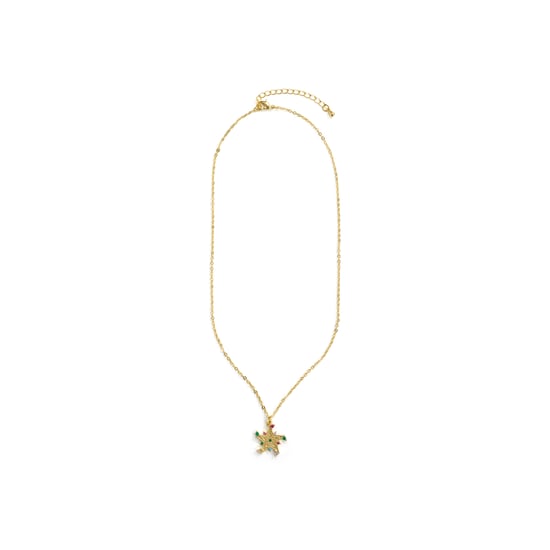 Luxenter ketting in metaallegering en multicolor zirkonia, afgewerkt in 18 karaat geel goud - Ryaiss - Image 3
