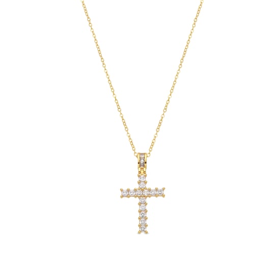 Luxenter ketting in briljant metaal en zirkonia legering afgewerkt in 18 karaat geel goud - Amku - Image 1