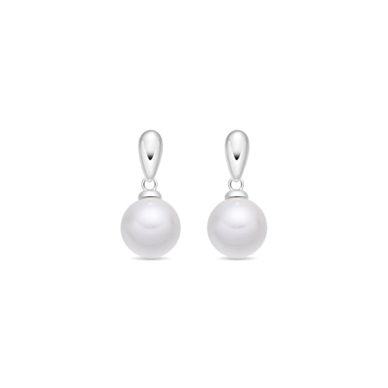 Luxenter Oorbellen met witte parel, zilveren afwerking - Mobe - Image 1