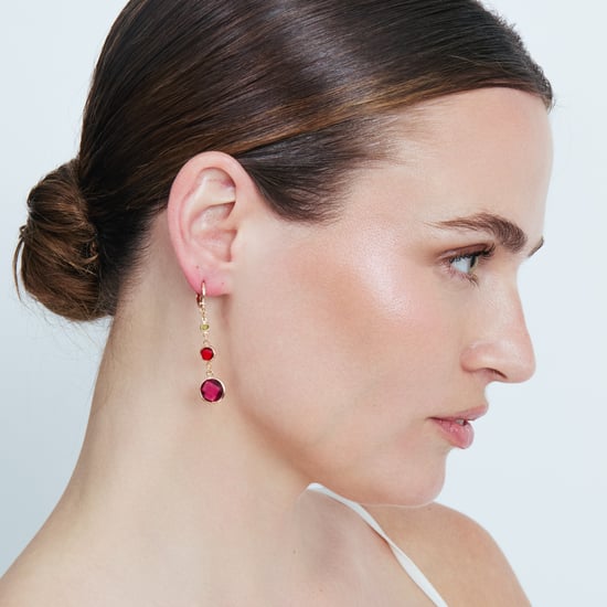 Luxenter oorbellen in metaallegering en multicolor zirkonia, afgewerkt in 18 karaat roségoud - Huis - Image 2