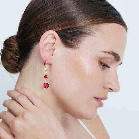 Luxenter oorbellen in metaallegering en multicolor zirkonia, afgewerkt in 18 karaat roségoud - Huis - Image 5