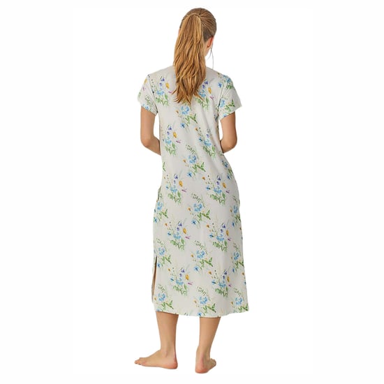 Dames Zomerse Lange Korte Mouwen Nachthemd JJB40 - Image 3