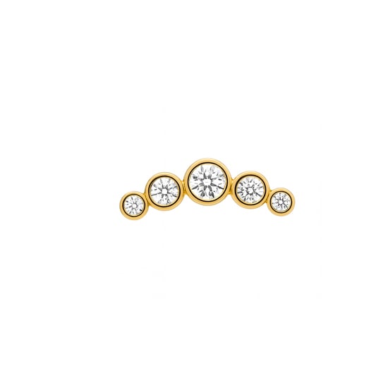 Luxenter Piercing met glanzende zirkonia, afgewerkt in 18k geelgoud - Inloc - Image 1