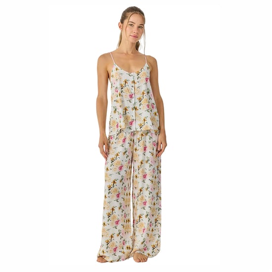 Dames Zomernachtkleding met Bandjes en Vloeiende Lange Broek JJB30 - Image 1