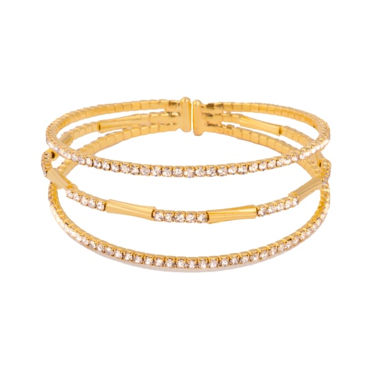 Luxenter Armband met schitterende zirkonia, 18-karaats geelgoud afwerking - Amlok - Image 1