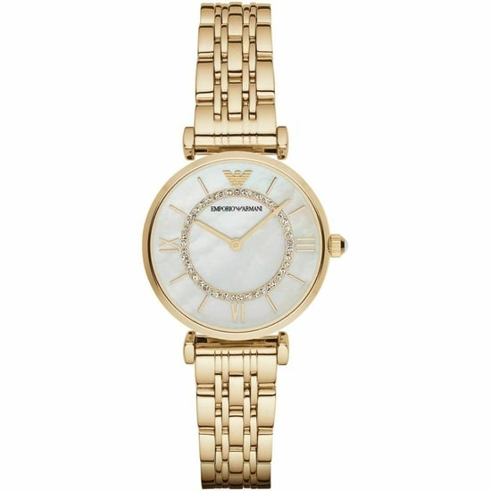 Emporio Armani AR1907 Moeder van Parel Wijzerplaat Gouden Stalen Dameshorloge - Image 1