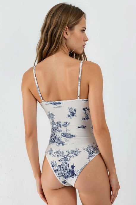 V-hals Patroon Bodysuit - Image 3