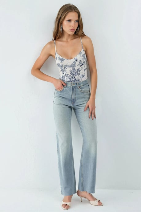 V-hals Patroon Bodysuit - Image 4