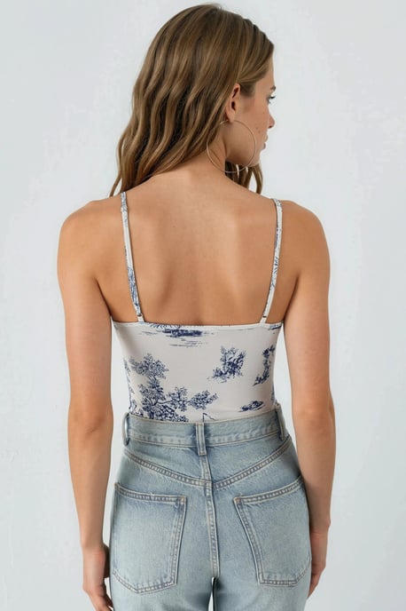 V-hals Patroon Bodysuit - Image 6