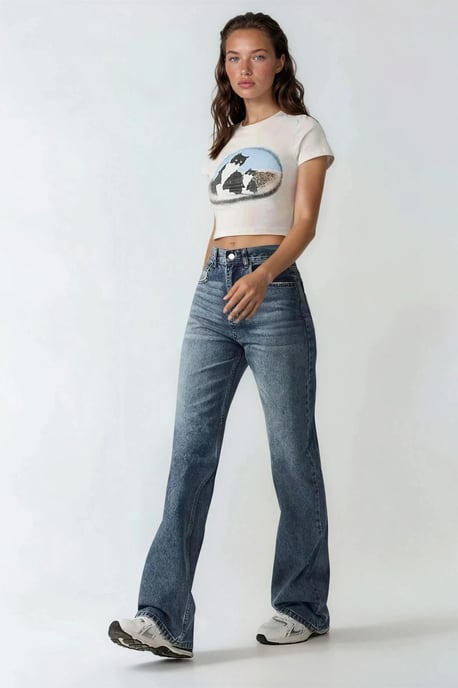 Hoge Taille Rechtafstaande Denim Jeans - Image 2