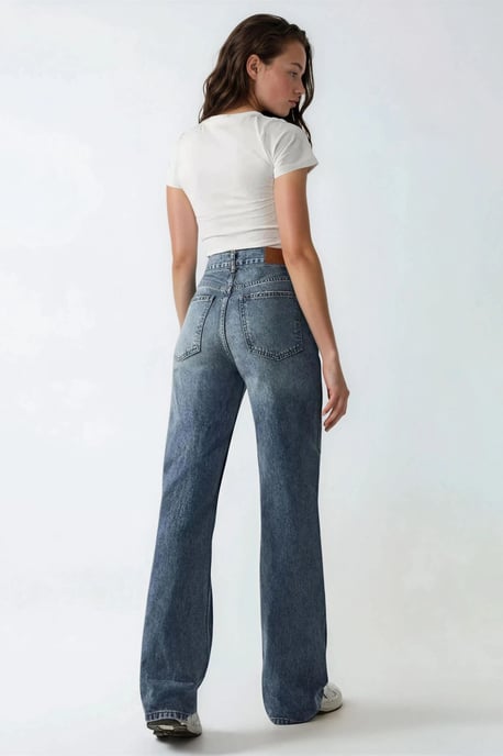 Hoge Taille Rechtafstaande Denim Jeans - Image 3