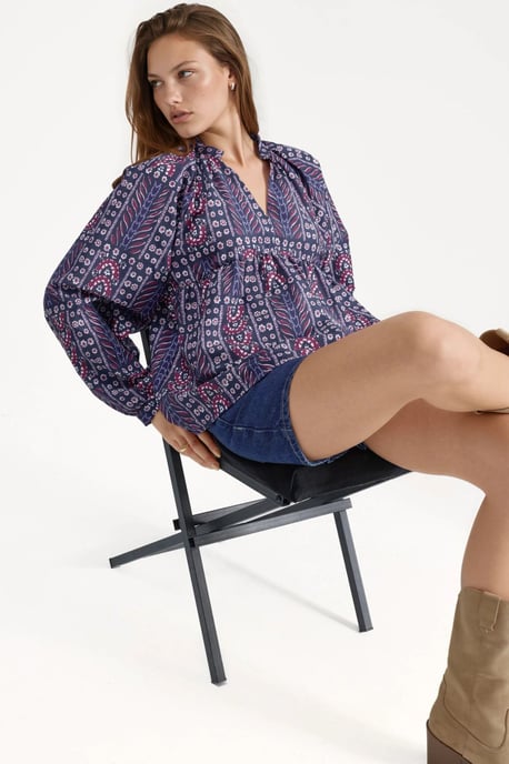Ballonmouw Patroon Blouse - Image 4