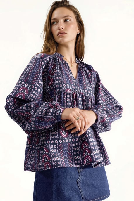 Ballonmouw Patroon Blouse - Image 5