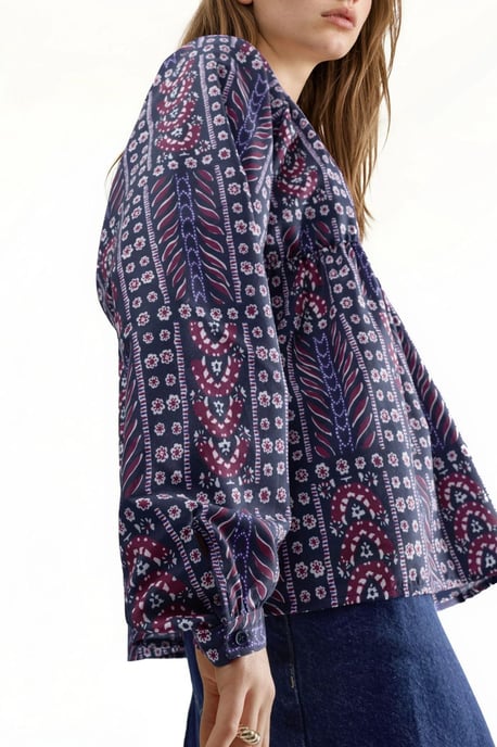 Ballonmouw Patroon Blouse - Image 6