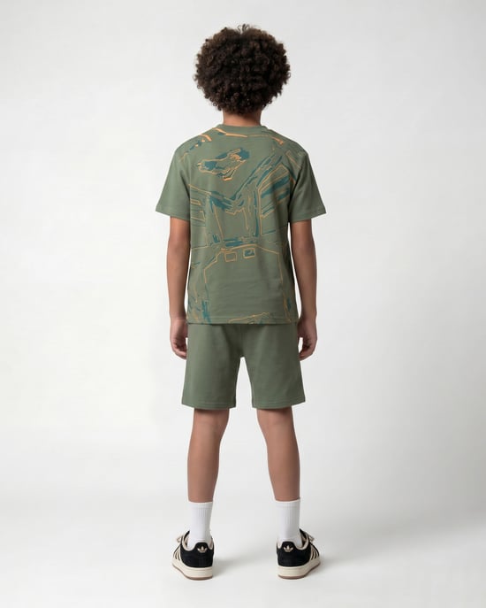 Black Bananas Kinderen Huge Sketch Twin Set, Mintgroen - Image 2