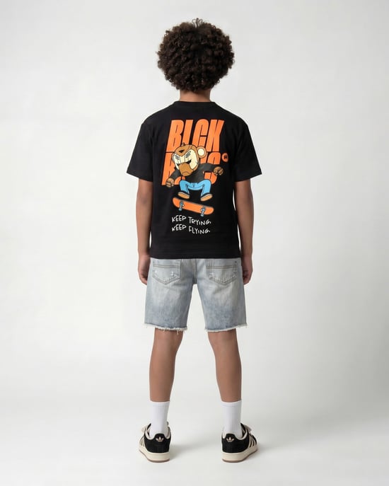 Black Bananas Kinderen Keep Flying T-shirt, Zwart - Image 2