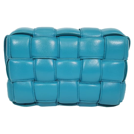 Bottega Veneta Opgevulde Cassette Schoudertas in Blauwe Lamleer - Image 3
