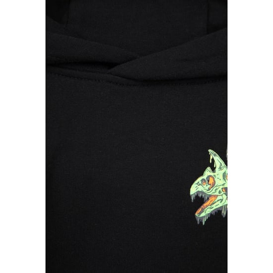 Mountain Warehouse Kinderen Drippende Dino Hoodie (Jet Black) - Image 4